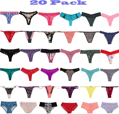Vista 3 de WDX - Tanga para mujer, paquete de 20 G