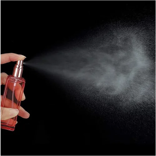 Vista 3 de Botella recargable portátil de vidrio atomizador de botella de vidrio sub-botella de viaje, rosa, 0.3 fl oz