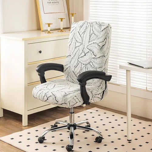 Vista 6 de Funda elástica para silla de computadora estampada, fundas elásticas para silla de oficina, con cremallera duradera, fundas elásticas para silla de 7