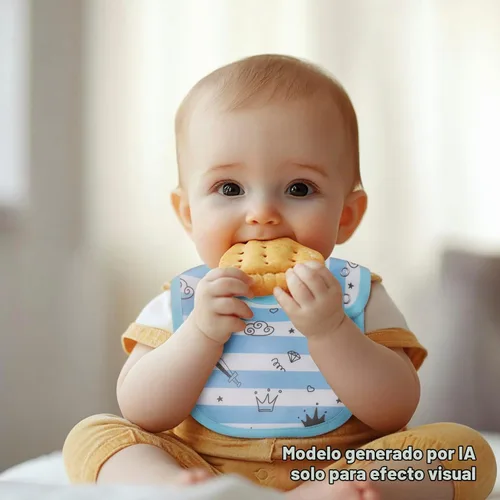 Vista 6 de Maiwa - 6 paquetes de baberos impermeables de algodón para bebés, niñas y niños, con broches para babeo y alimentación Multi0601