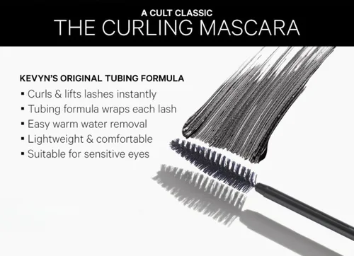Vista 6 de Kevyn Aucoin The Curling Mascara, Black: cepillo de volumen clásico. Tecnología de tubos. Uso todo el día. Libre de grumos y escamas. Maquillador