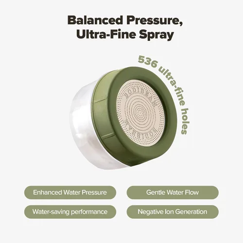 Vista 2 de Filtro de agua para grifo de lavabo de baño, filtración con gel de vitamina C, elimina el cloro y los metales pesados, suavizante de agua dura Verde