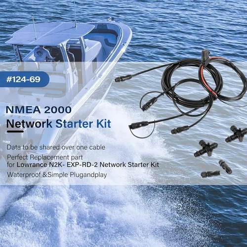 Vista 2 de Kit de inicio de red NMEA 124-69 NMEA 2000 Pieza de repuesto para Lowrance N2K- EXP-RD-2 Kit de inicio de red impermeable Plugandplay Accesorios