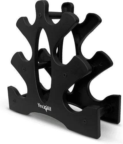 Vista 8 de Yes4All - Juego de mancuernas de neopreno con estante/3 pares de 3, 5 y 8 libras para cualquier entrenamiento de gimnasio en casa, antideslizantes