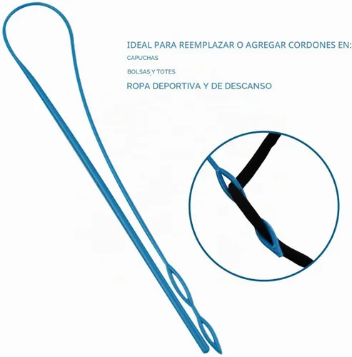 Vista 3 de yuntop 1 herramienta de enhebrador de cordón de plástico flexible de 23 Azul