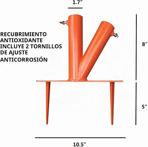 Vista 4 de Soporte de sombrilla de acero con 2 posiciones para parque, patio, playa