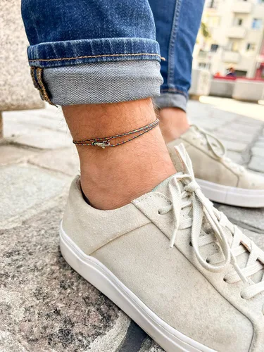 Vista 31 de Made by Nami Surfer Anklet with Snap Hook Clasp Waterproof & Adjustable Thin String Ankle Bracelets for Women and Men Handmade Jewelry for Beach and