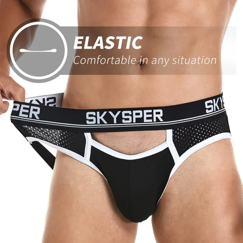 Vista 3 de SKYSPER Jock Strap Athletic Supporter para hombres Sexy Jockstrap Ropa interior masculina