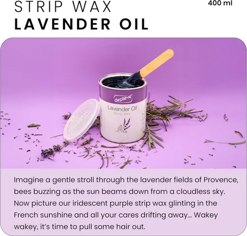 Vista 2 de Depileve Tira de cera para depilación - Cera de colofonia de lavanda para pieles sensibles - cuerpo completo - Ideal para áreas delicadas - Tira