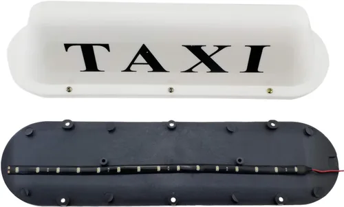 Vista 4 de Señal de taxi de 12 V con base magnética, luz de cúpula, techo de taxi iluminada para coche, 12 V, luz superior impermeable con encendedor