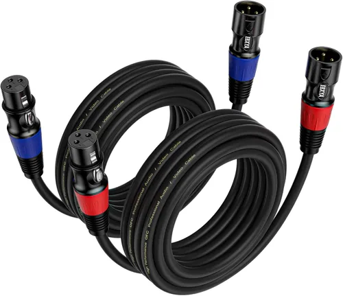 Vista 10 de EBXYA Paquete de 4 cables XLR de 3 pies, cable de micrófono macho a hembra con cable de altavoz blindado equilibrado