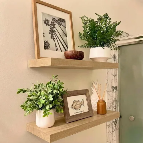 Vista 19 de IAE Estantes flotantes de pared de 16 pulgadas, estantes de baño montados en la pared, estante invisible, estantes de cocina flotantes, estante