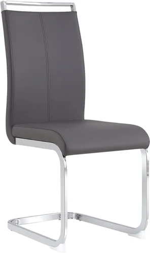 Vista 24 de Juego de 2 sillas de comedor, sillas de cocina, sillas sin brazos, sillas laterales de cuero y patas de metal con respaldo alto
