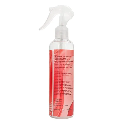 Vista 5 de Spray acondicionador sin enjuague para rizos y aceite para el cabello para niños con aceite de coco y ricino. Hidratante diario, desenredante