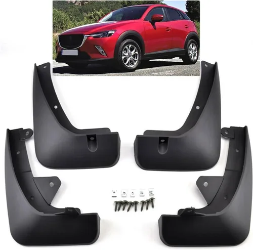 Vista 4 de Guardabarros delanteros y traseros compatibles con Mazda CX 3 CX-3 CX3 2016 2017 2018 2019 2020 Guardabarros Protección contra salpicaduras