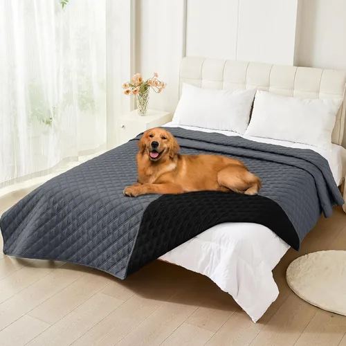 Vista 178 de Smiry Funda Impermeable para Cama de Perro Manta para Mascotas, Manta Suave y Lavable para Perros para Muebles Cama Sofá Sofá Reversible, a Cuadros