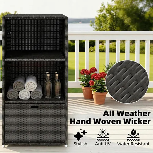 Vista 5 de Outsunny Valet - Toallero impermeable para bañera de hidromasaje, color Marrón Oscuro