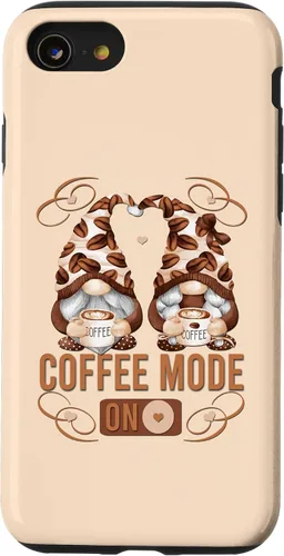 Vista 18 de iPhone 16 Funny Coffee Mode On For Women With Cute Coffee Gnomes Case
