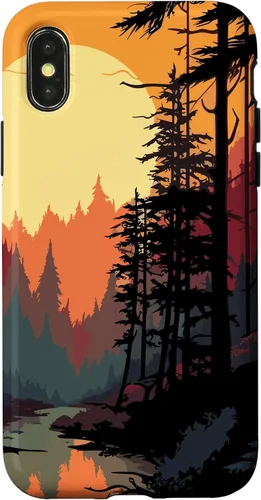 Vista 4 de Funda para iPhone 14 Forest And Nature Pine Tree Sun para mujeres y hombres