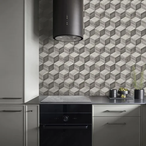 Vista 3 de CONCORD WALLCOVERINGS ™ DC119071 - Papel tapiz geométrico gris para despegar y pegar, extraíble, papel tapiz temporal, 21 pulgadas x 16.4 pies
