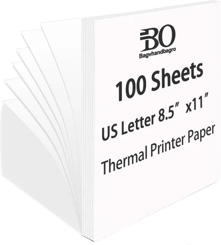 Vista 9 de Papel térmico de 8.5 x 11 pulgadas para impresora portátil, 200 hojas, sin