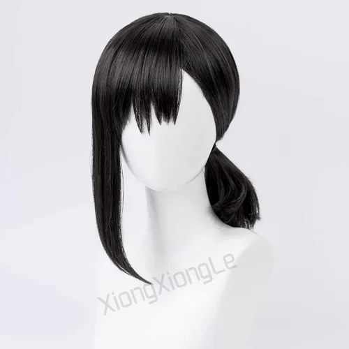 Vista 6 de Peluca de anime para cosplay de motosierra para disfraz de hombre, peluca con gorra, juego de rol para fiesta, Halloween, Navidad