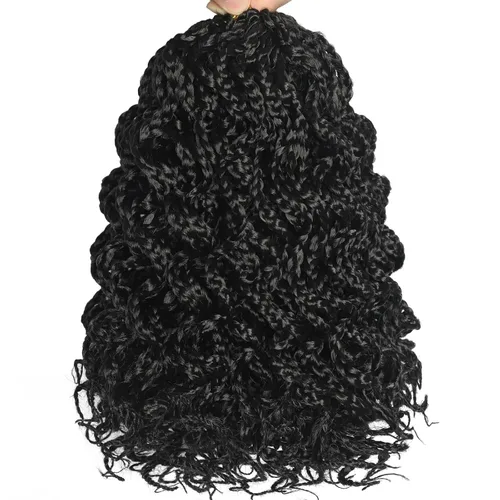 Vista 6 de Trenzas de caja Goddess de 150 hebras, cabello rizado de 8 pulgadas, trenzas de ganchillo pretrenzadas, trenzas de ganchillo pretrenzadas, trenzas