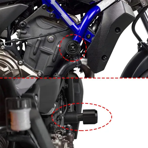Vista 2 de Compatible con MT-09 FZ-09 2014-2023 MT09 SP/Tracer Marco de motocicleta Anti-colisión Protección contra caídas Slider Crash mt 09 Tracer fz09 Negro