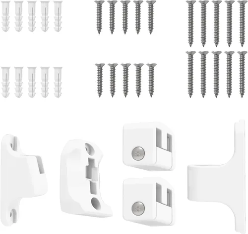 Vista 6 de Kit de montaje de orificios para Babelio 26-43" puerta de bebé y perro con cierre automático para escaleras, contiene tornillos, negro