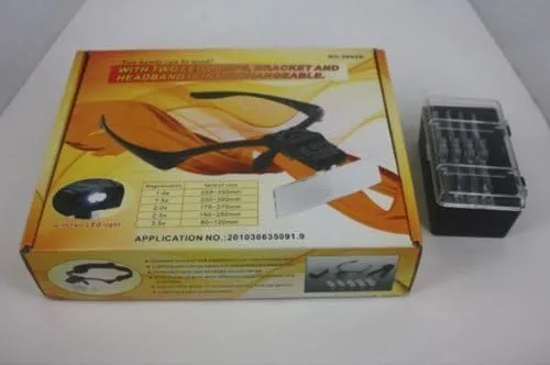 Vista 6 de 1.0x, 1.5x, 2.0x, 2.5x, 3.5x Lupa de diadema de soporte para gafas con lámpara LED #9892b