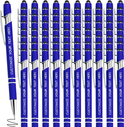 Vista 43 de Bolígrafos personalizados con lápiz óptico y grabado gratis, bolígrafos personalizados para negocios, graduación, aniversarios (hasta 500 unidades)