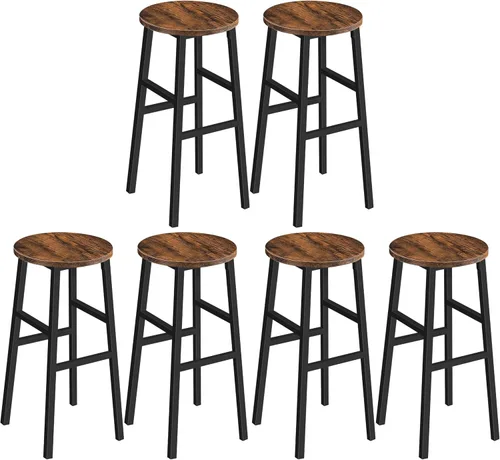 Vista 14 de MAHANCRIS Taburetes de bar, juego de 2 sillas de bar redondas con reposapiés, taburetes de bar de desayuno de cocina de 24.4 pulgadas, taburetes