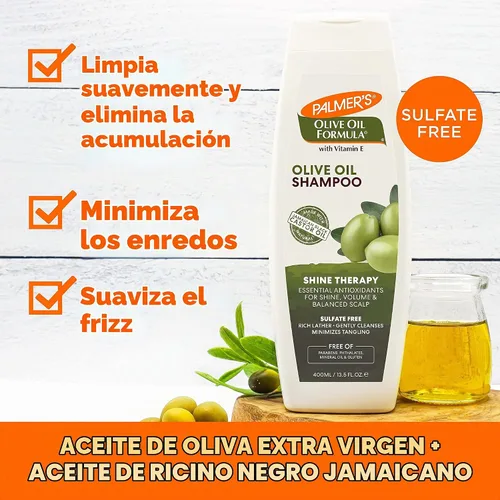 Vista 4 de Palmer's Champú de terapia de brillo de fórmula de aceite de oliva, 13.5 onzas (paquete de 2)