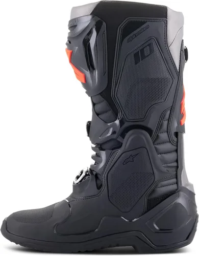 Vista 4 de Alpinestars Botas Tech 10 para hombre, Negro/Rojo Fluo, 7