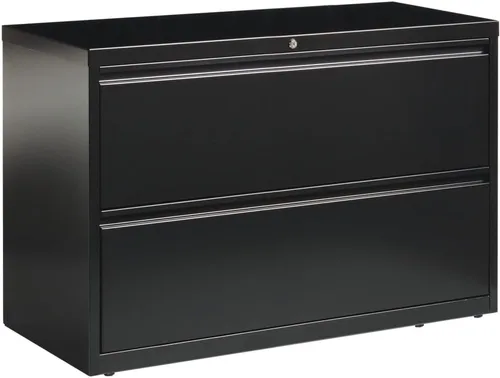 Vista 3 de Lorell Lima lateral de 2 cajones, 42 x 18-5/8 x 28-1/8 pulgadas, color negro
