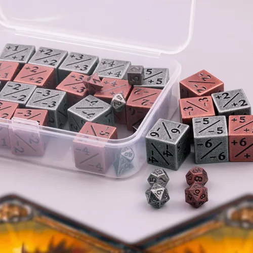 Vista 6 de MTG - Juego de dados de metal MTG, dados de 6 lados, 24 piezas, más 14 piezas de dados de mazmorras y dragones, accesorios adecuados para MTG