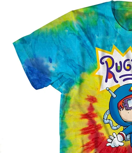 Vista 5 de Nickelodeon Camisa clásica Rewind para hombre - Rugrats, Ren & Stimpy y Hey Arnold Tie Dye