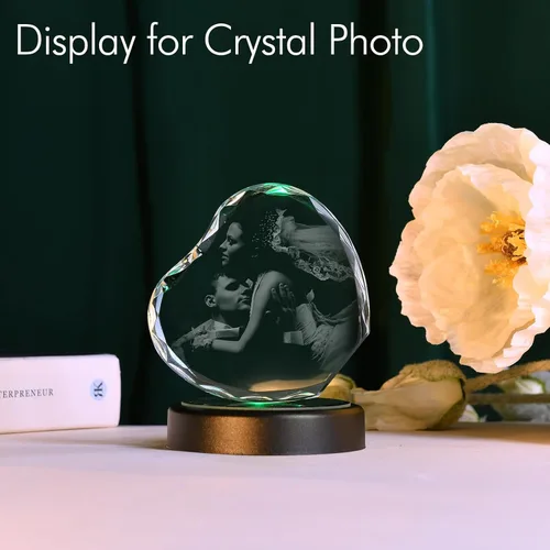 Vista 5 de IFOLAINA Base de luz LED, soporte de exhibición redondo multicolor para arte de cristal, base iluminada para vidrio 3D, base de pantalla LED