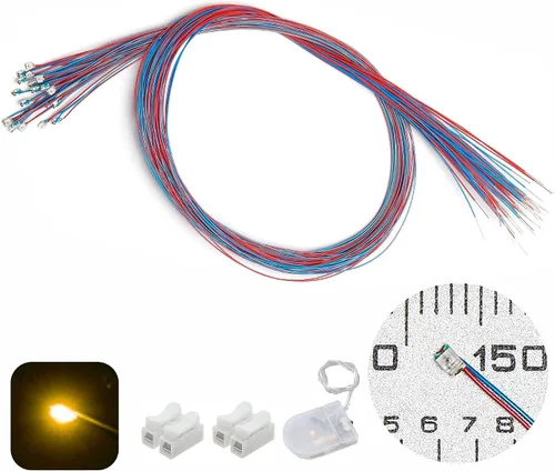 Vista 13 de 50 piezas de LED micro precableados con soldadura previa, LEDs SMD 0805 con accesorios de montaje para construcción de modelos para principiantes