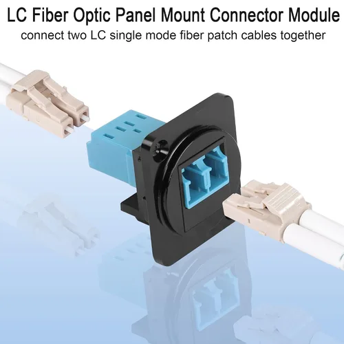Vista 3 de QIANRENON Adaptador de montaje en panel de fibra LC Conector de fibra óptica LC Módulo acoplador de fibra LC Montaje en panel/D-Panel XLR