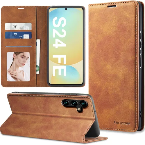 Vista 29 de Funda de piel con tapa para Samsung Galaxy Z Flip 3, con protección de bisagra, delgada y magnética tipo cartera [1 tarjetero], funda protectora a