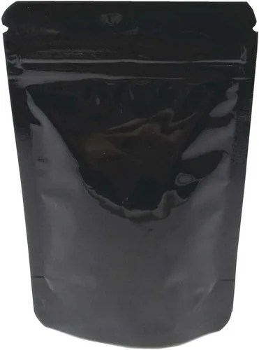 Vista 2 de 100 bolsas de Mylar de pie, bolsa de plástico para ventana para almacenamiento de alimentos, bloqueo de aluminio, bolsa de papel de aluminio