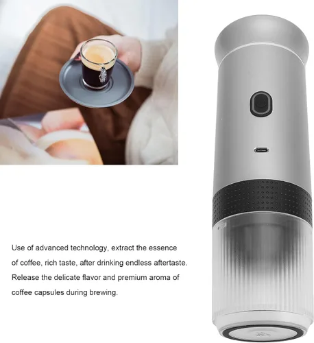 Vista 3 de Bewinner Cafetera de café espresso portátil para viajes, cafeteras eléctricas de 12 V para camping, cafetera automática para autocaravana