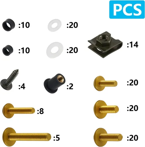 Vista 2 de Kit de tornillos de carenado CNC para motocicleta, 155 piezas, tornillos para Yamaha Tenere 700 T700 XTZ 700 YZF XJR FJR 1300 MT09 MT07 XJ6 TMax FZ8