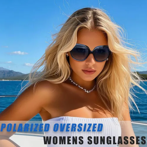 Vista 129 de Joopin Lentes de sol de gran tamaño para mujer, polarizados, grandes, para conducción, protección UV, grandes sombras