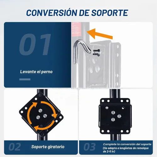 Vista 4 de FZZD Gato de remolque de 2000 libras con rueda, gato giratorio resistente para barco de remolque, elevación de 12 pulgadas, para barco de RV