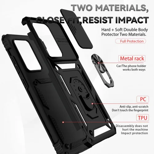 Vista 8 de Funda para Samsung Galaxy S20 Ultra con cubierta para lente de cámara, protector de pantalla HD, resistente a caídas de grado militar, soporte