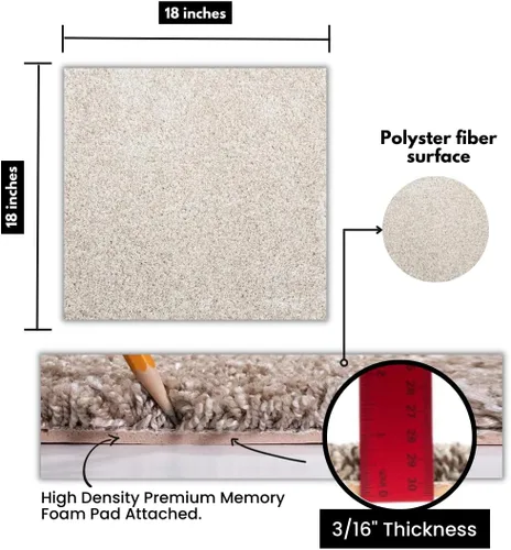 Vista 4 de Smart Squares Easy Street Premium Baldosas de Alfombra Hechas en los Estados Unidos 18x18 Pulgadas, Suavemente Acolchadas, Apariencia Sin Costuras