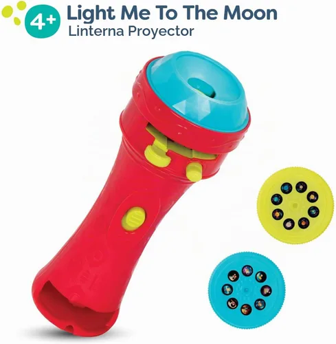Vista 2 de B. toys Light Me to The Moon - Linterna con 2 carretes de imagen