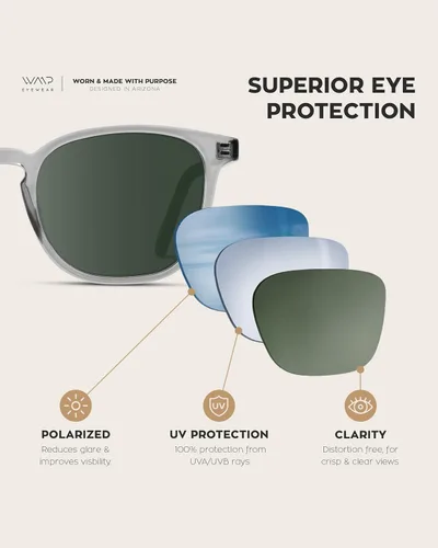 Vista 3 de WearMe Pro Gafas de sol rectangulares retro polarizadas para hombre